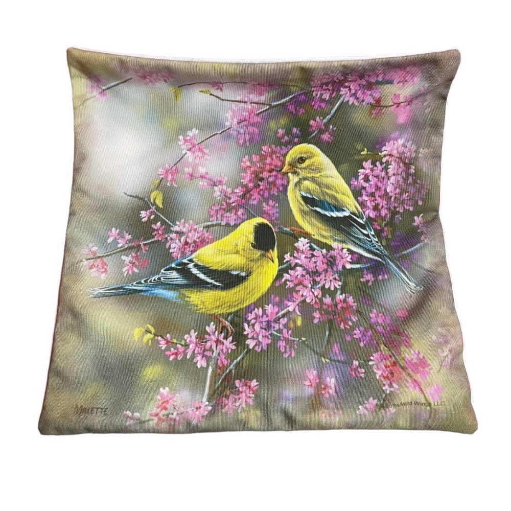 Danbury Mint Vintage Bird Spring Pillow Cover Sz 14.5